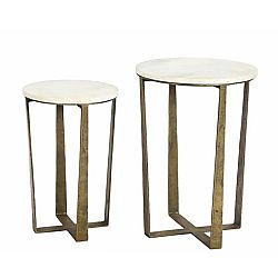 BLANCHE SIDE TABLE SET 2??? ????? ??????? BRASS ANTIQUE