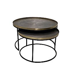 TOTALE COFFEE TABLE SET 2??? BRASS ANTIQUE ?????